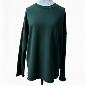 Eileen Fisher Forest Green Crewneck Sweatshirt Size Large New Without Tags!